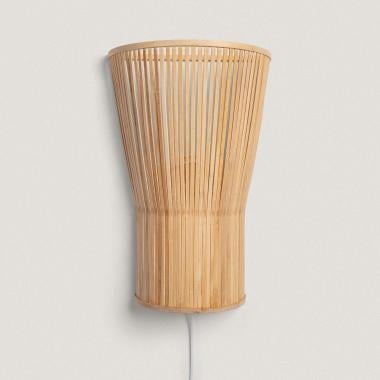 Wandlamp Burnivo bamboe zijaanzicht