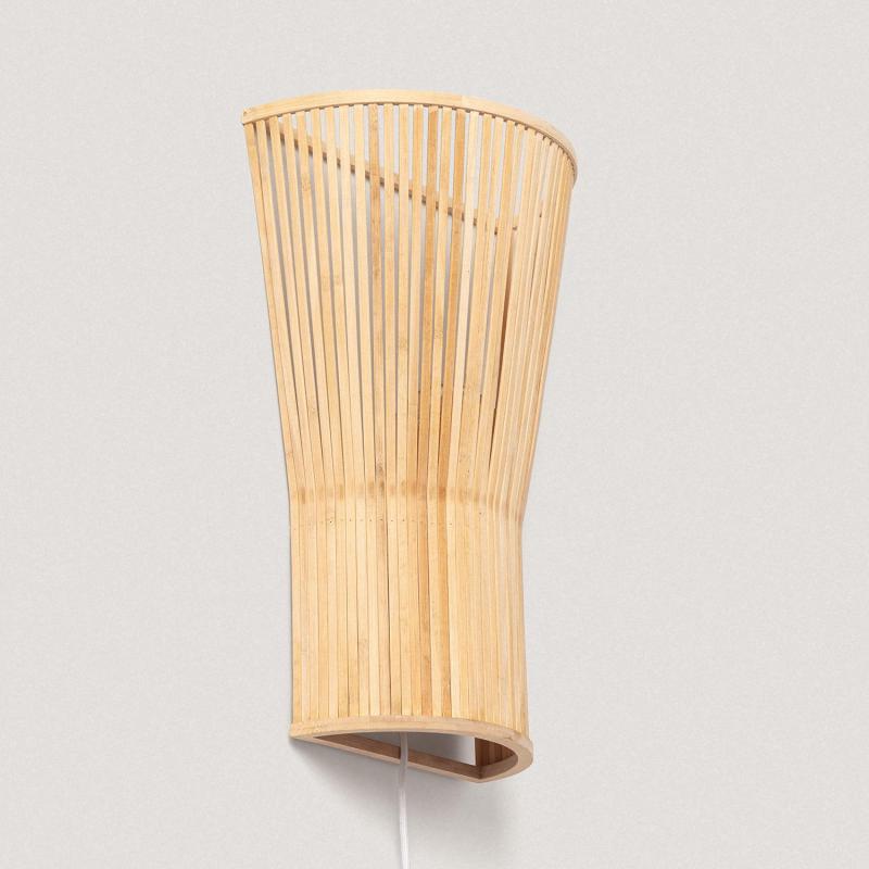 Wandlamp Burnivo van bamboe met schakelaar