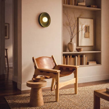Wandlamp Discaro detail glazen kap