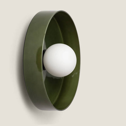 Wandlamp Discaro glas en metaal groen