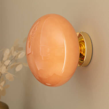 Wandlamp Curvano detail glazen kap