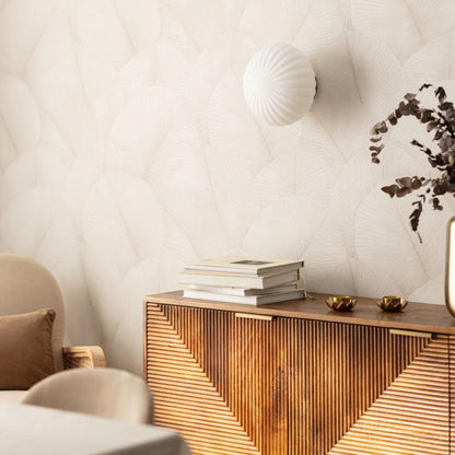 Detail van de geribbelde glazen kap van wandlamp Florano