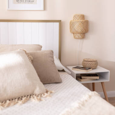 Wandlamp Aurivo bamboe vooraanzicht