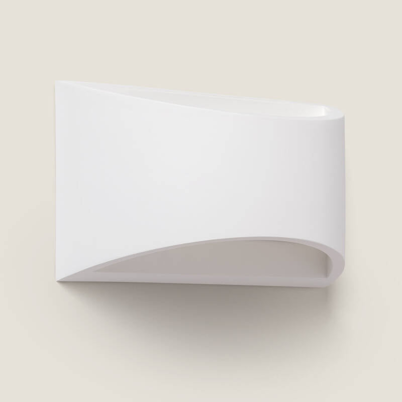 Wandlamp Sevrano van wit gips met compacte vorm