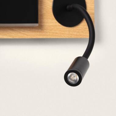 Wandlamp Isbaro met de richtbare leeslamp op de flexarm