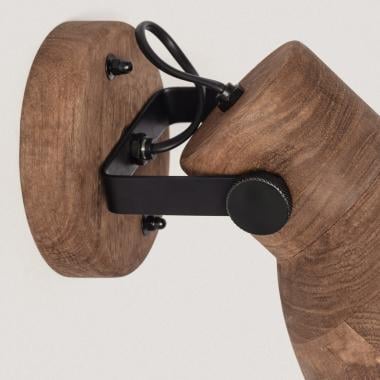 Houtnerf van wandlamp Restivo in detail