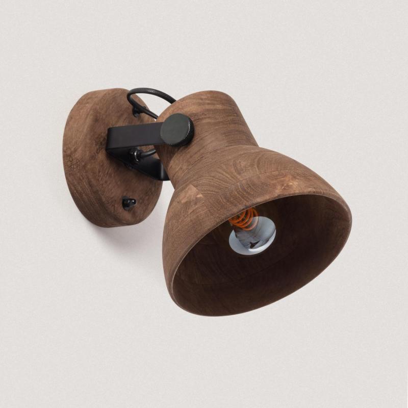 Wandlamp Restivo van mangohout met draaibare kap