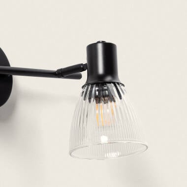 Wandlamp Klovaro vooraanzicht van het brede armatuur