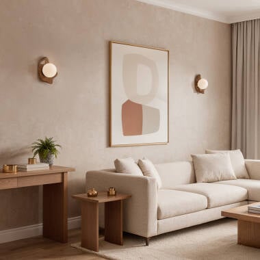 Wandlamp Livrano zijaanzicht van de asymmetrische structuur