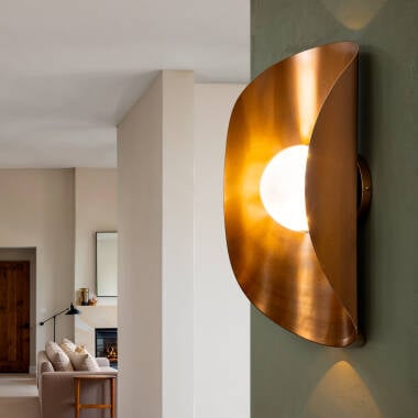 Wandlamp Zandivo metaal en glas, zijaanzicht