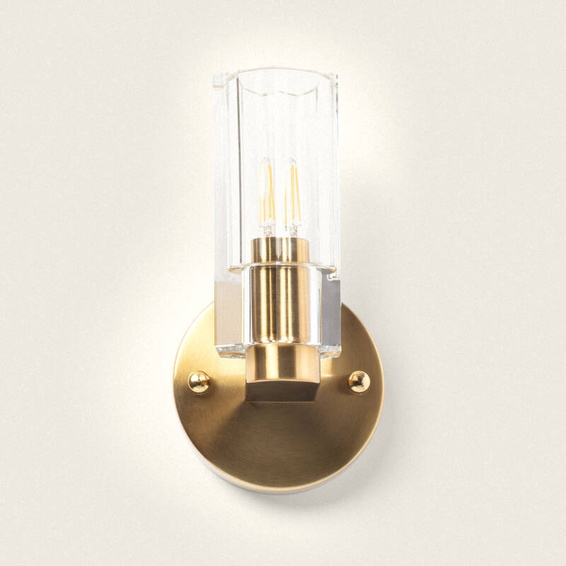 Wandlamp Lutrano detail van het geslepen glas