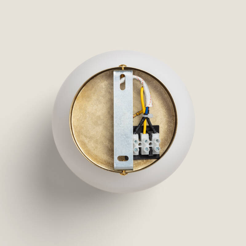 Wandlamp Norvaro goud, glas en metaal (afbeelding 4)
