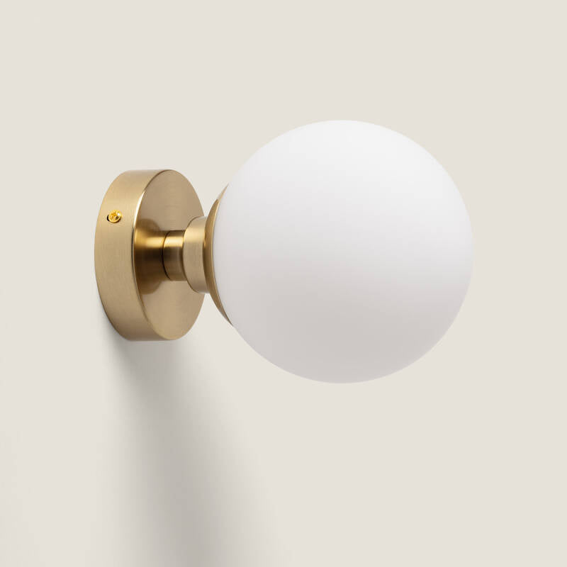 Wandlamp Norvaro goud, glas en metaal (afbeelding 2)