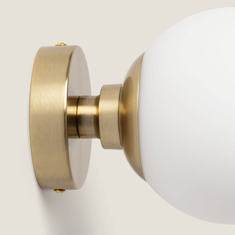 Wandlamp Norvaro goud, glas en metaal (afbeelding 3)