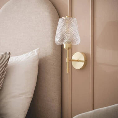 Wandlamp Ospiano goud, glas en metaal (afbeelding 4)