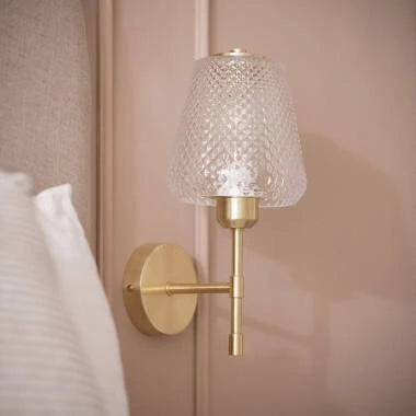 Wandlamp Ospiano goud, glas en metaal (afbeelding 2)