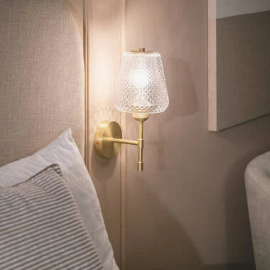 Wandlamp Ospiano goud, glas en metaal (afbeelding 3)