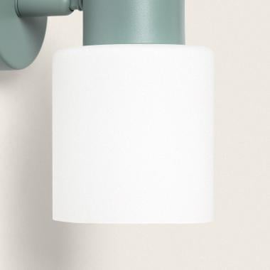 Wandlamp Yoravo in celadongroen, vooraanzicht
