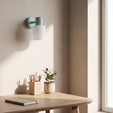 Wandlamp Yoravo metaal en glas, zijaanzicht