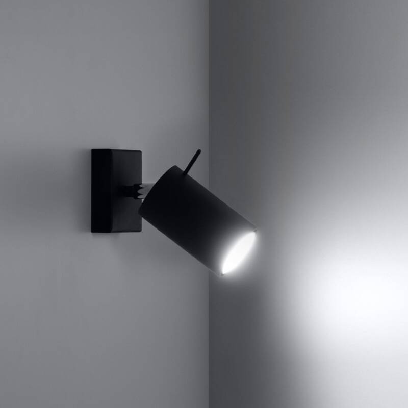 Wandlamp Nastaro van staal in zwart