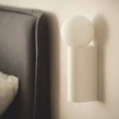 Wandlamp Fernavo van gips, zijaanzicht