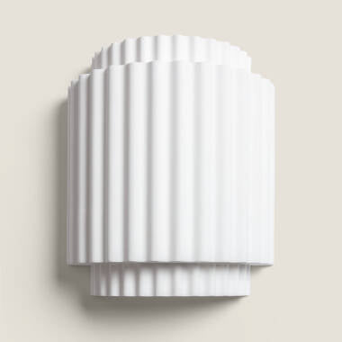 Wandlamp Gustaro van gips, zijaanzicht