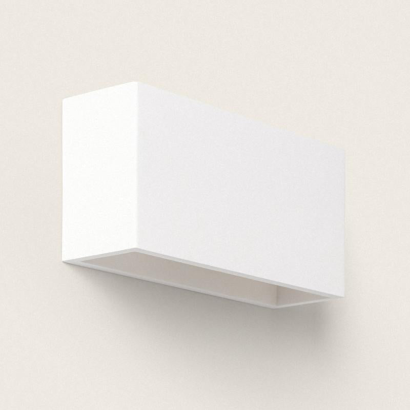 Wandlamp Quelaro van wit gips met rechthoekige vorm