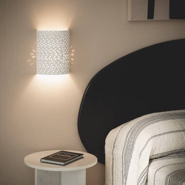 Wandlamp Granivo van gips, zijaanzicht