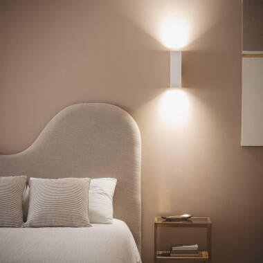 Wandlamp Hestano van gips, zijaanzicht