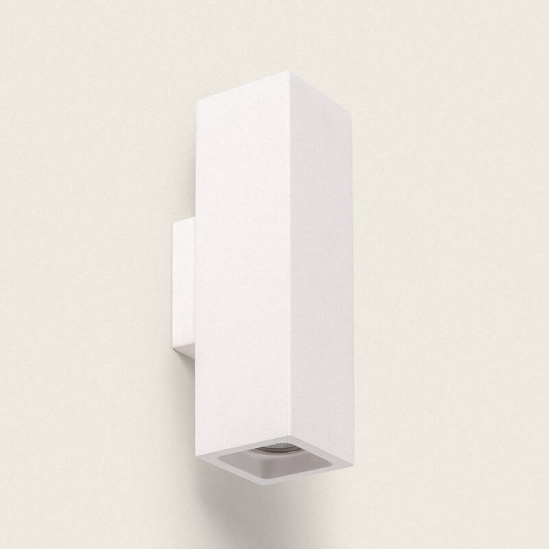 Witte gipsen wandlamp Hestano met dubbelzijdige lichtafgifte