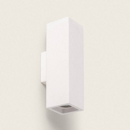 Witte gipsen wandlamp Hestano met dubbelzijdige lichtafgifte