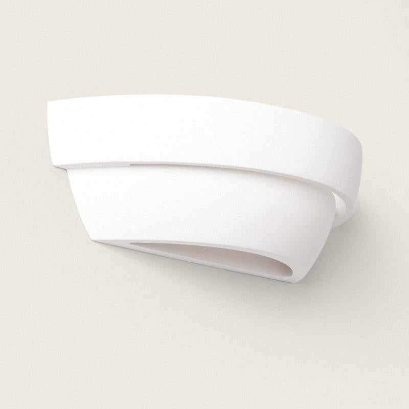 Langwerpige witte gipsen wandlamp Hardaro