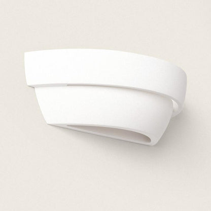 Langwerpige witte gipsen wandlamp Hardaro