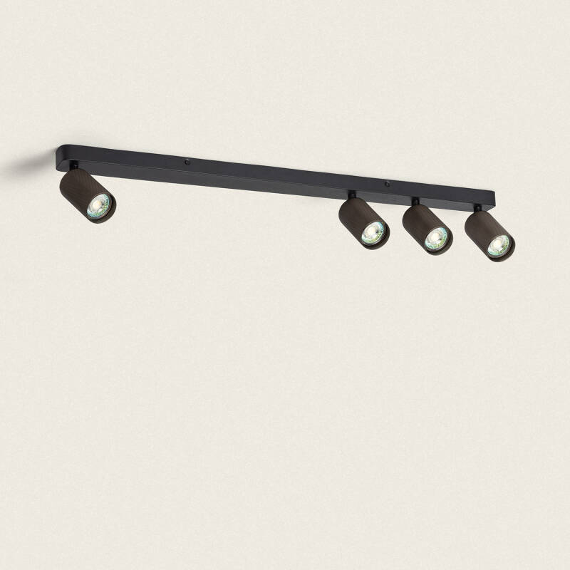 GALMARO plafondbalk met vier richtbare spots 78 cm in brons