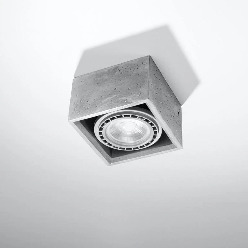 NASTIVO vierkante grijze plafondlamp van beton