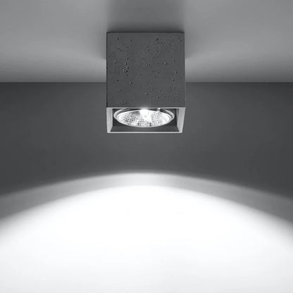 NOVSARO kubusvormige plafondlamp van beton in grijs, foto 2