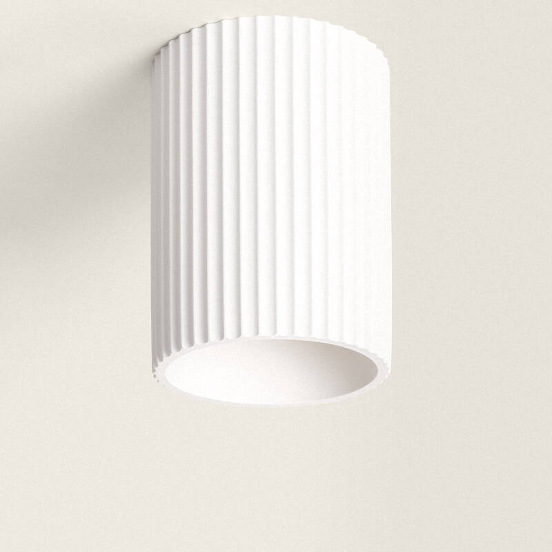 RONTARO kleine plafondlamp van gips 15 cm in wit