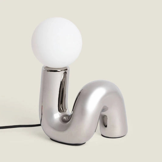 BOLZARO tafellamp van keramiek en glas 16 cm, afbeelding 1