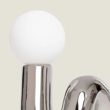BOLZARO tafellamp van keramiek en glas 16 cm, afbeelding 5