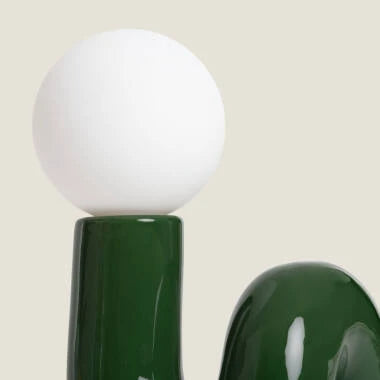 BOLZARO tafellamp van keramiek en glas 16 cm in groen, afbeelding 5