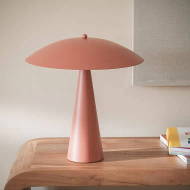 BRUSARO metalen tafellamp met twee lichtpunten 38 cm in terracotta, afbeelding 3