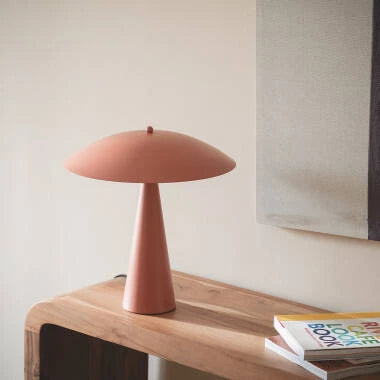 BRUSARO metalen tafellamp met twee lichtpunten 38 cm in terracotta, afbeelding 4