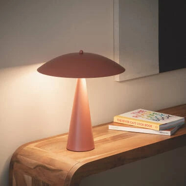 BRUSARO metalen tafellamp met twee lichtpunten 38 cm in terracotta, afbeelding 6