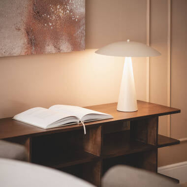 BRUSARO metalen tafellamp met twee lichtpunten 38 cm in beige, afbeelding 3