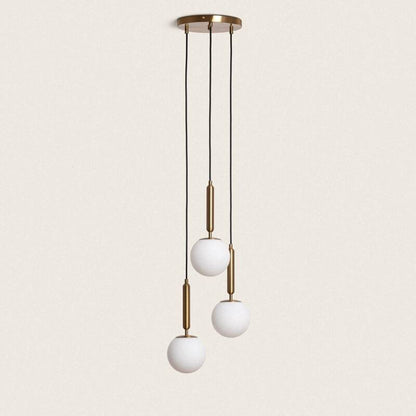 CORMIVO hanglamp in goud met drie glazen bollen