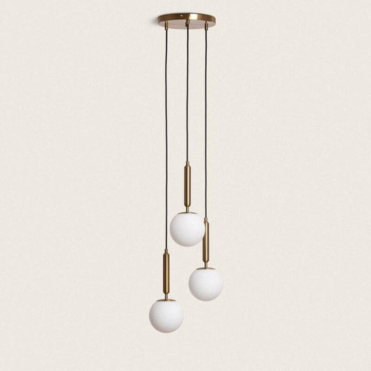 CORMIVO hanglamp in goud met drie glazen bollen