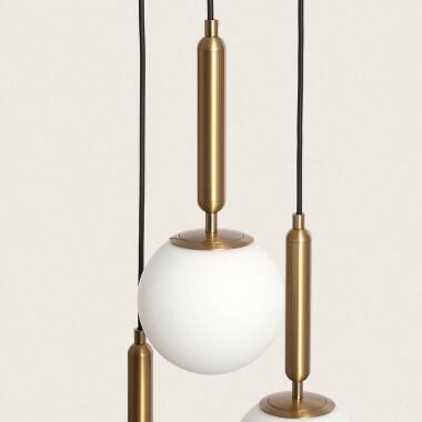 CORMIVO hanglamp goud boven een eettafel
