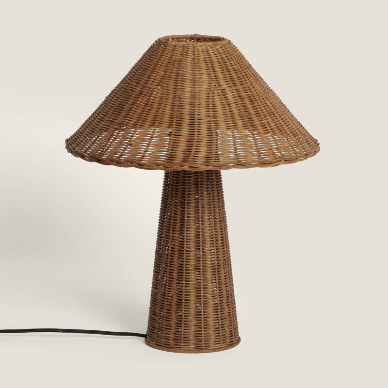 DORZARO tafellamp van gevlochten rotan 47 cm, afbeelding 1