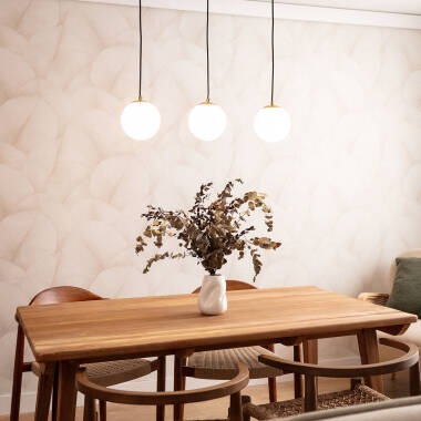 EMSAVO hanglamp goud, detail van een glazen kap
