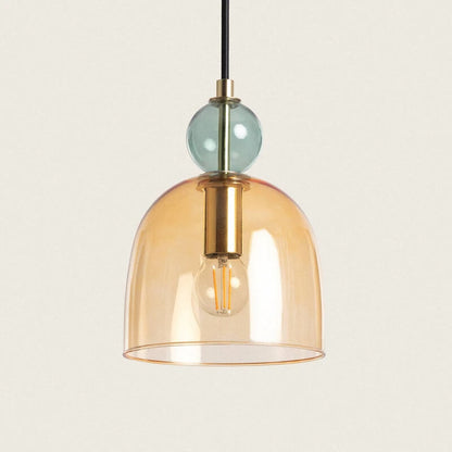 FENZARO hanglamp in amber glas, vooraanzicht
